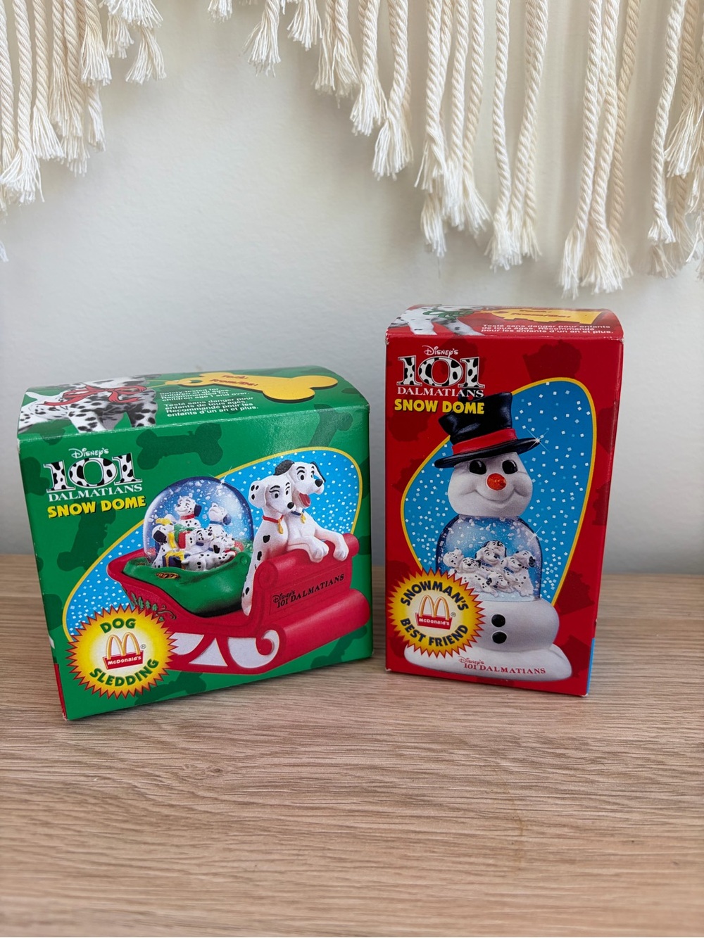 1996 Disney 101 Dalmatians McDonald’s Christmas collectables Snow Dome Toys